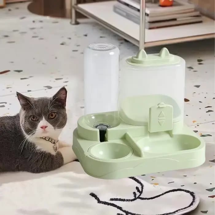 Distributeur automatique d'eau et de nourriture pour chat