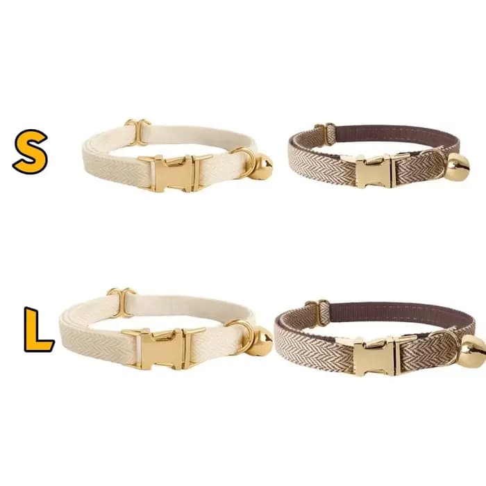 Collier pour chat réglable et Durable avec cloche, boucle en métal de couleur unie, collier pour chien de compagnie, collier personnalisé pour chats et chiens