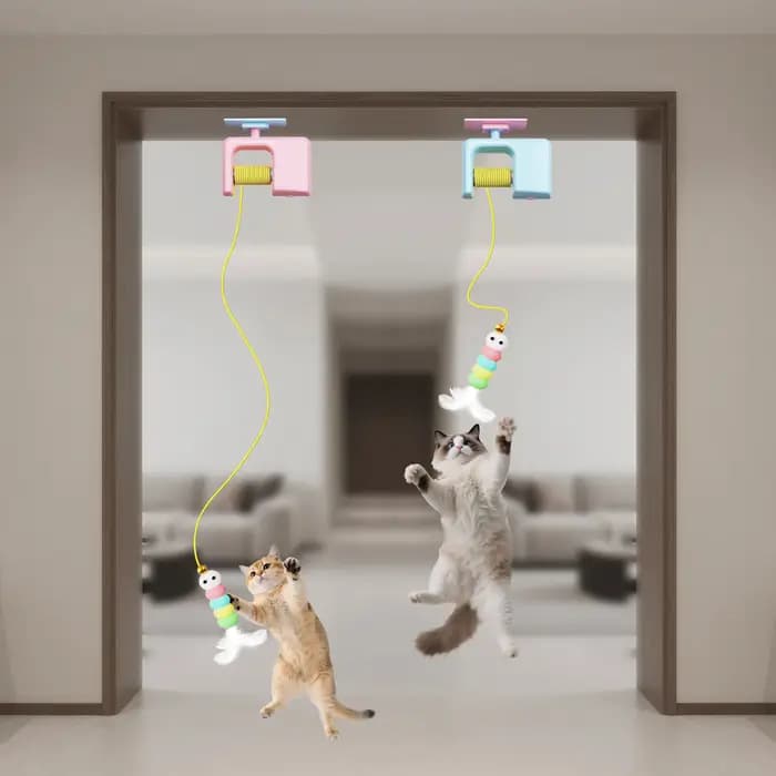Jouets électriques interactifs pour chats, nouveaux et populaires, avec portes suspendues, balles automatiques pour chats, jouets amusants pour chats à faire jouer soi-même