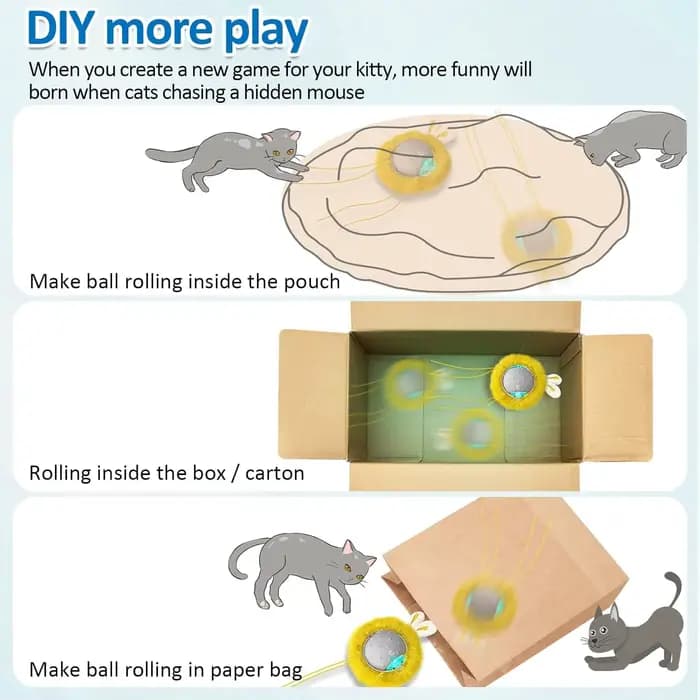 Jouets interactifs pour chats à activation par mouvement