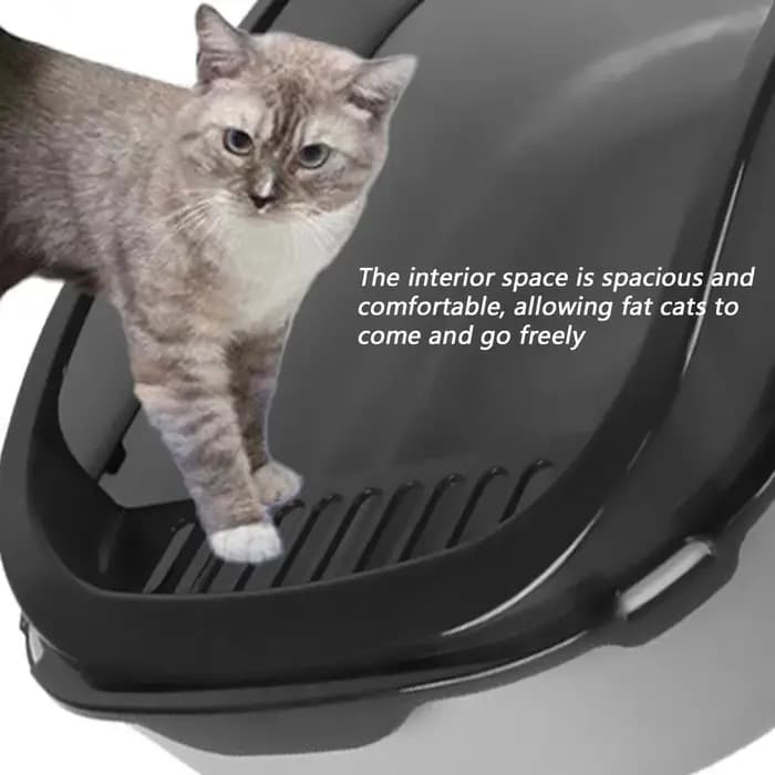 Bac à litière semi-fermé pour chats