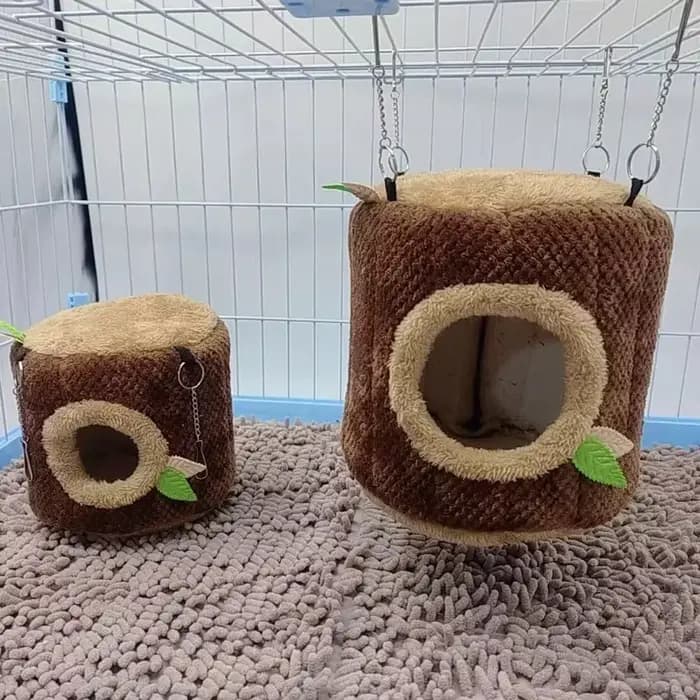 Lit suspendu chaud pour hamster en forme de souche d'arbre
