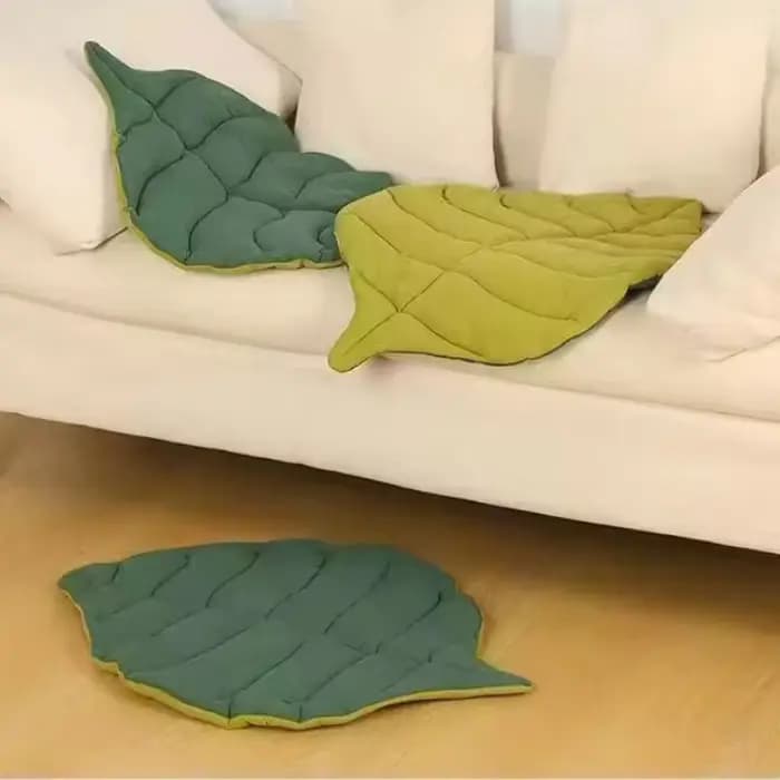 Tapis de lit en coton doux en forme de feuille pour chaton