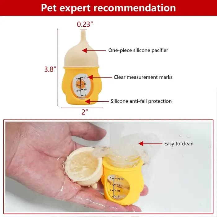 Bouteille d'alimentation pour chiots et chatons de 20 ml