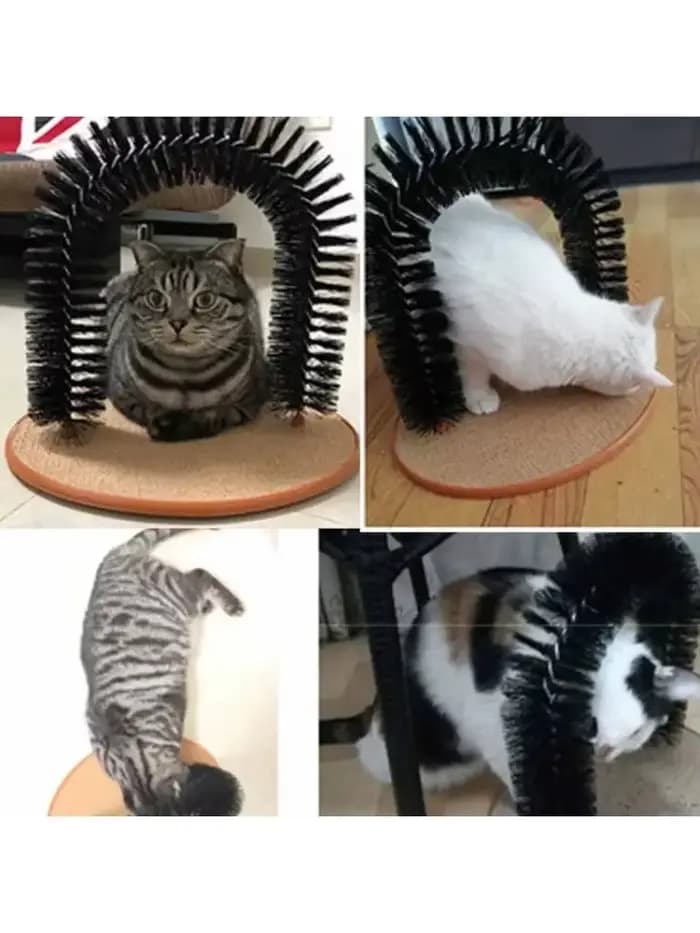 Arche de jeu pour chat avec brosse de massage et grattoir