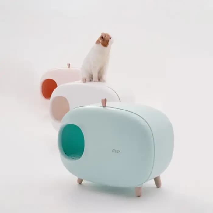 Boîte à litière pour chat en forme de Mochi