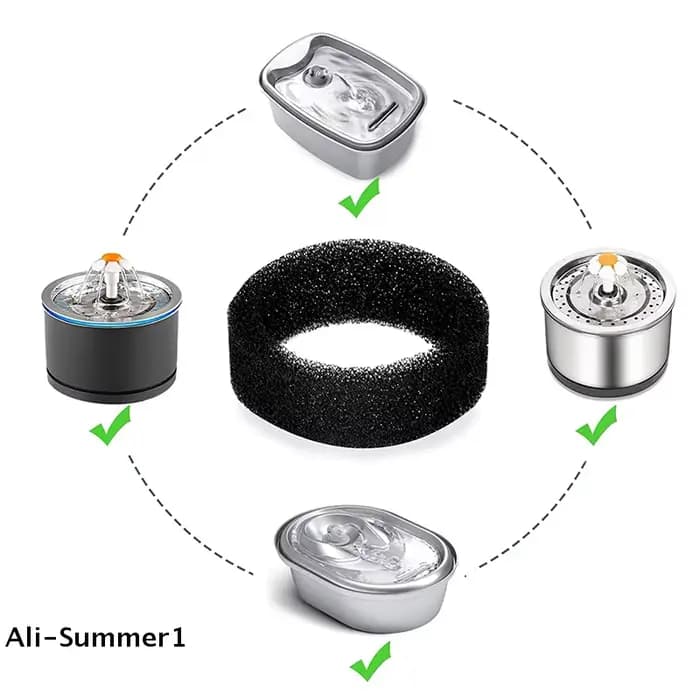 【E】4 pièces filtre de fontaine pour animaux de compagnie