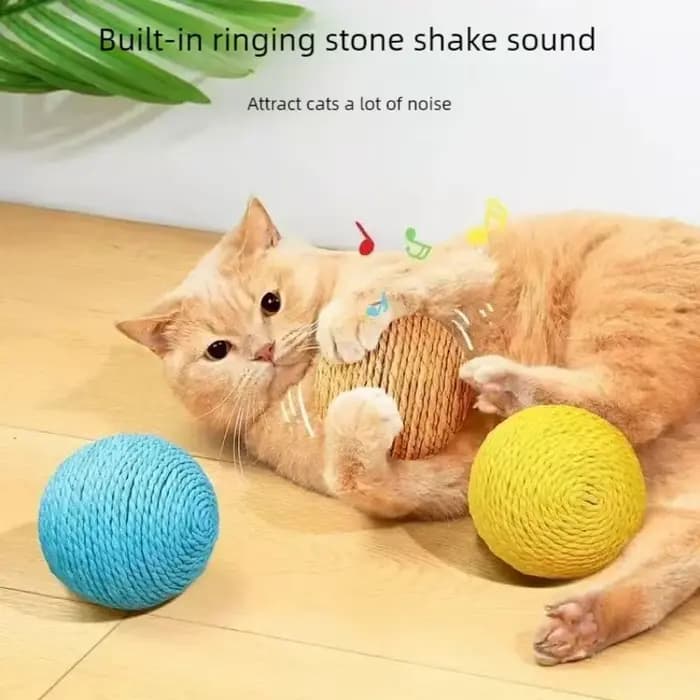 Balle à gratter pour chat résistante aux morsures de 8 cm | Jouet interactif pour chaton
