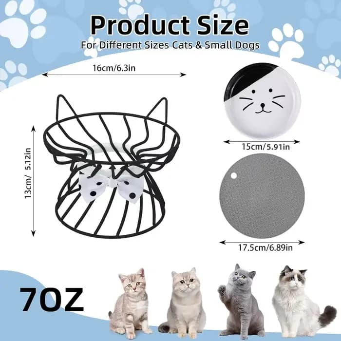 1 ensemble (1 support + 1 bol) de gamelles surélevées pour chat