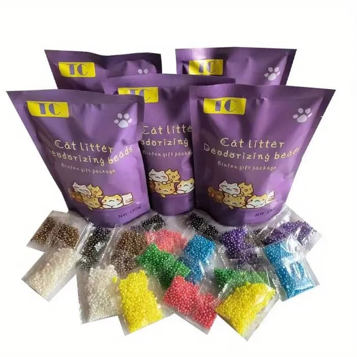 Ensemble de perles désodorisantes pour litière de chat