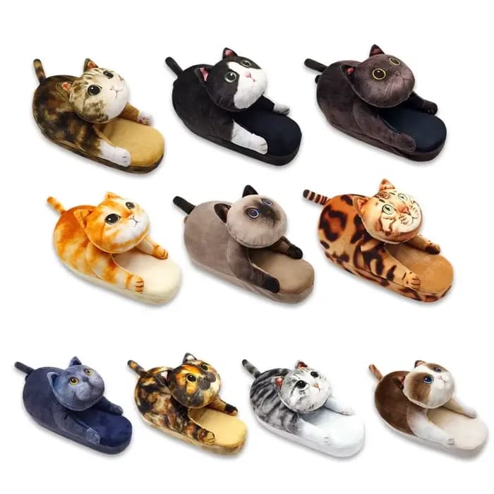 Ragdoll EVA chat étreignant pantoufles semelle épaisse doux en peluche Kitty pantoufles antidérapantes Animal hiver moelleux diapositives chambre