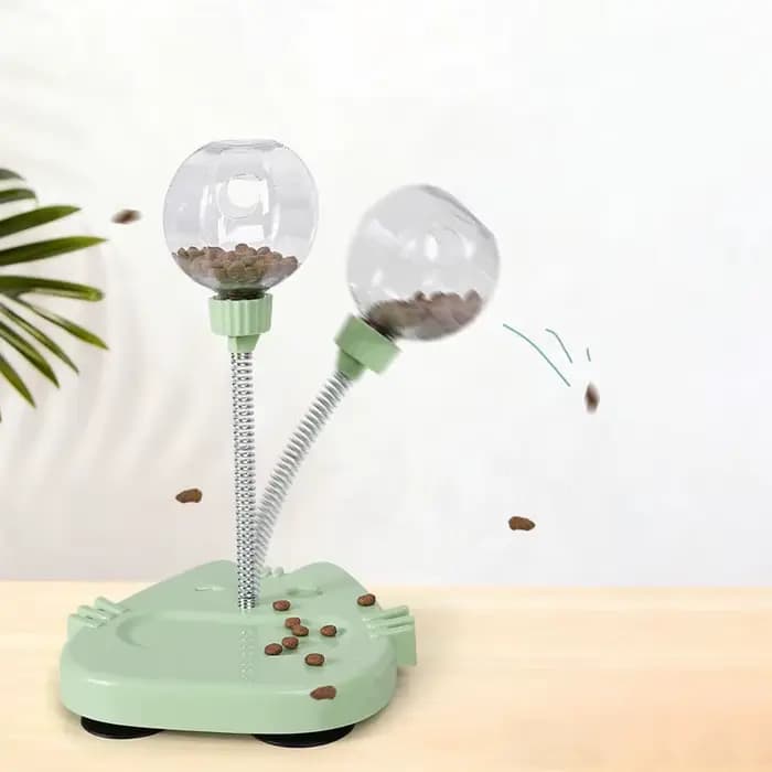 Jouet interactif pour chat avec distributeur de friandises oscillant