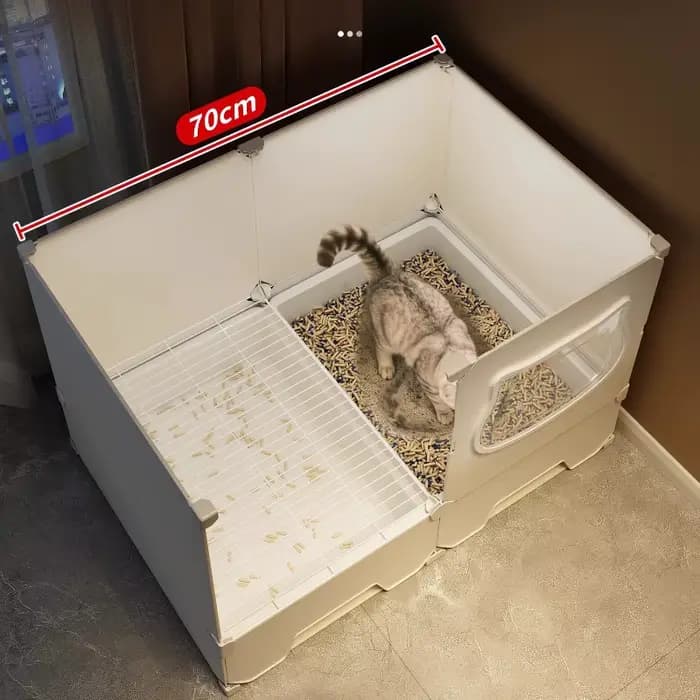  Grande bac à litière de luxe pour chat avec côtés hauts