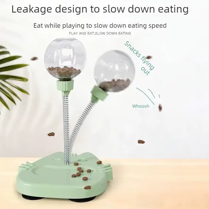 Jouet interactif pour chat avec distributeur de friandises oscillant