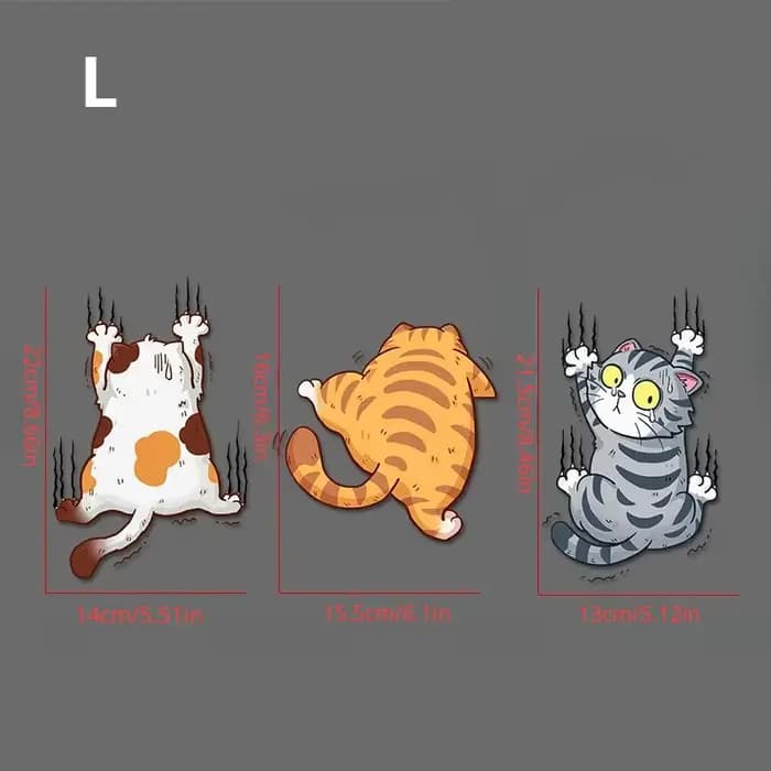 Autocollants de style animaux de chats grimpants, autocollant de voiture drôle de chat de compagnie, décoration de carrosserie de voiture, accessoires de décoration automobile