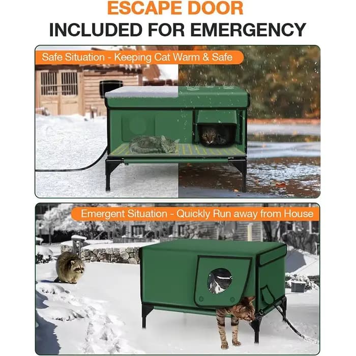 Litière pour chat Chauffage et isolation extérieures