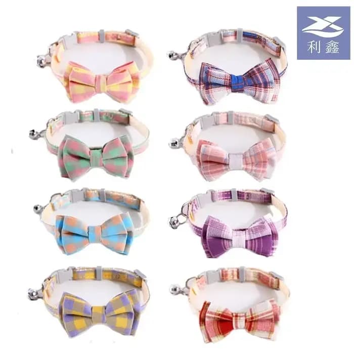 Collier pour chat détachable avec nœud papillon mignon et cloche