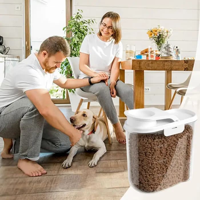 Conteneur de rangement hermétique 2L pour aliments pour chats et chiens avec couvercle