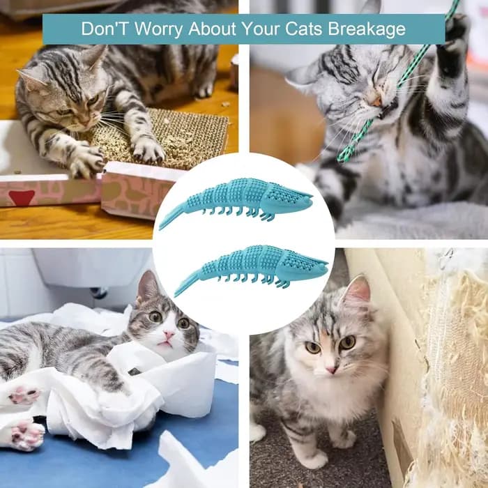 ATUBAN Brosse à dents pour chat avec jouet à la catnip