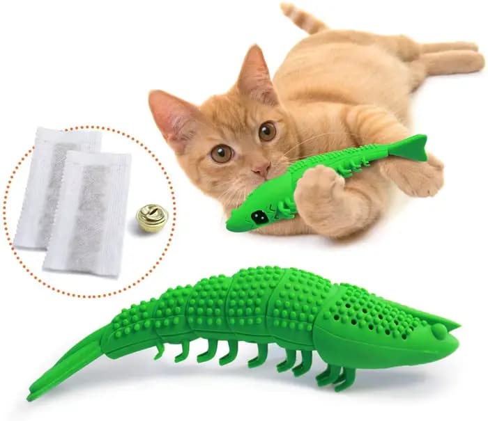 ATUBAN Brosse à dents pour chat avec jouet à la catnip