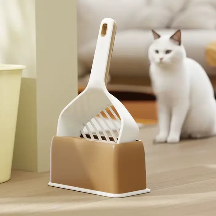 Grande pelle à litière pour chat avec support de rangement
