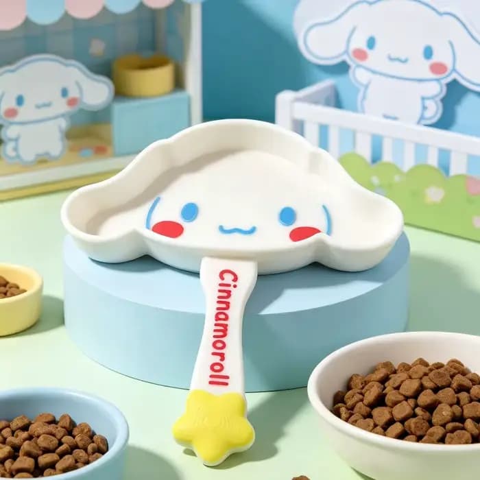 Cuillère à nourriture pour animaux de compagnie avec imprimé Kuromi mignon pour femmes et filles