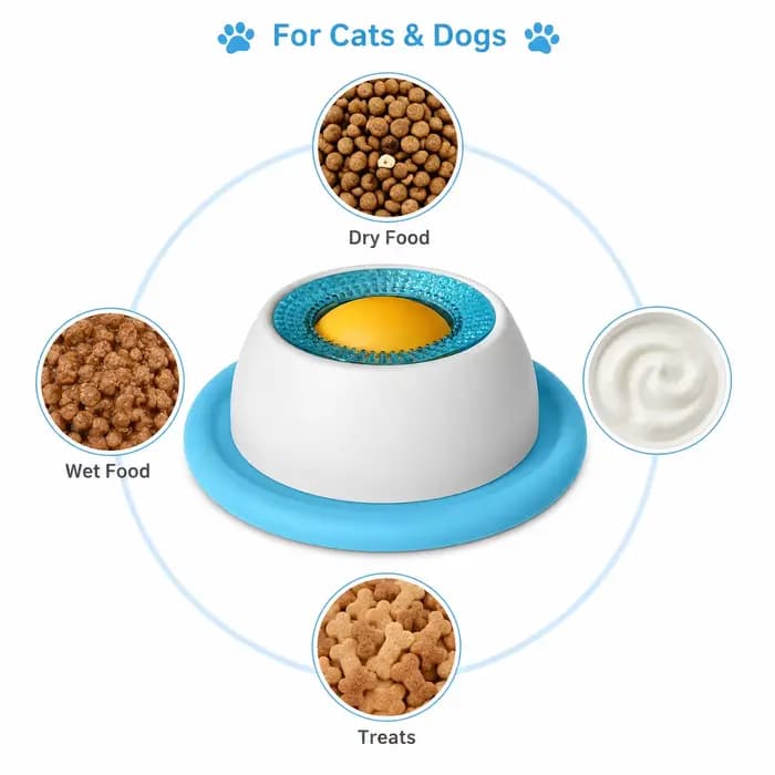Gamelle interactive pour chat à alimentation lente avec base à ventouse