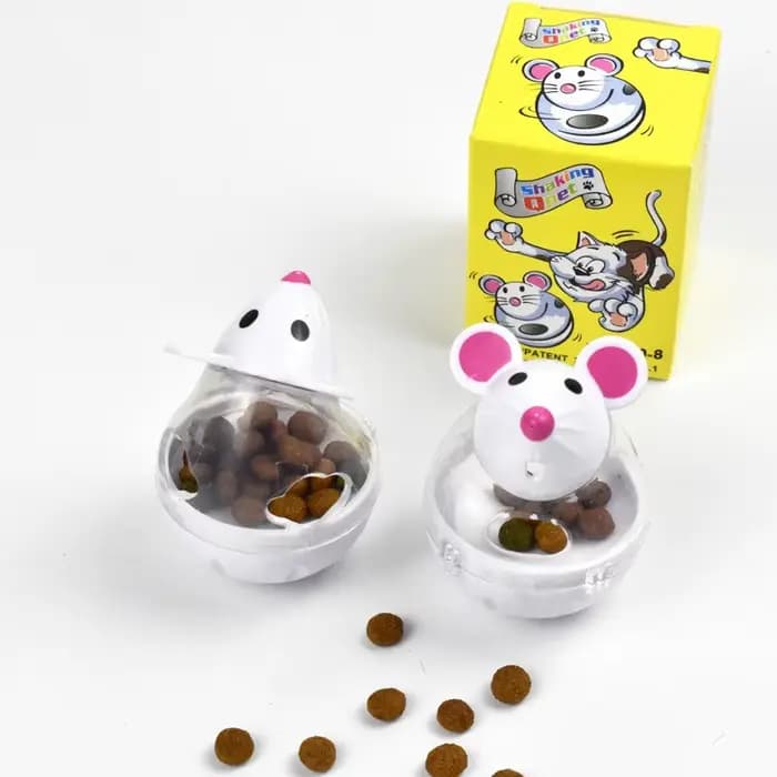 Jouet interactif pour chat : Distributeur de nourriture anti-fuite en forme de souris