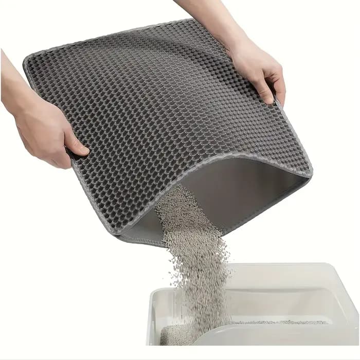 Tapis double alvéolé pour litière de chat - Imperméable