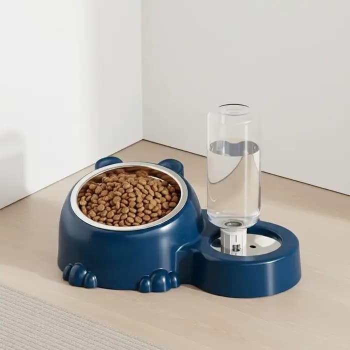 Gamelle pour animaux de compagnie 2-en-1 avec distributeur d'eau automatique