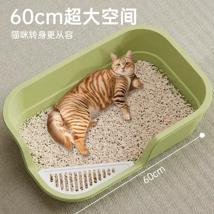 Bac à litière extra-large pour chat, toilette anti-éclaboussures pour chat, bac à litière géant semi-fermé pour chat, fournitures pour animaux de compagnie