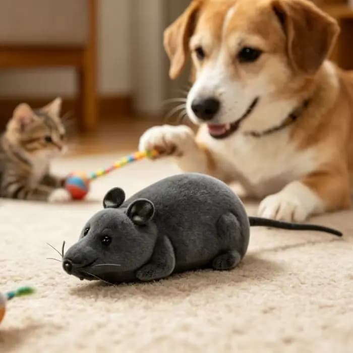 Souris robot sans fil télécommandée pour chat