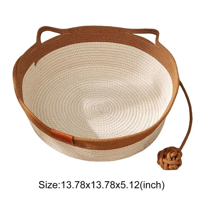 Panier Instinct pour chats en corde de coton tressée à la main