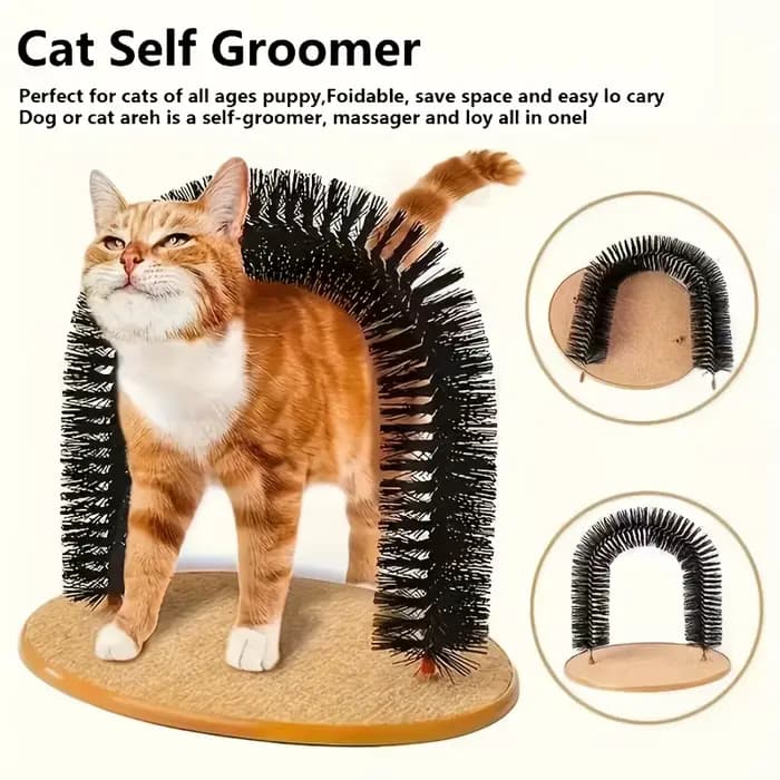 Brosse de remplacement pour l'auto-toilettage des chats, peigne arqué avec masseur détachable pour l'élimination des poils, cadeau de soin pour chats d'intérieur