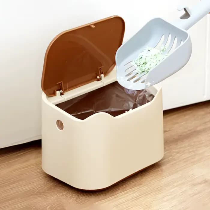 1 pièce Poubelle en PP beige-marron