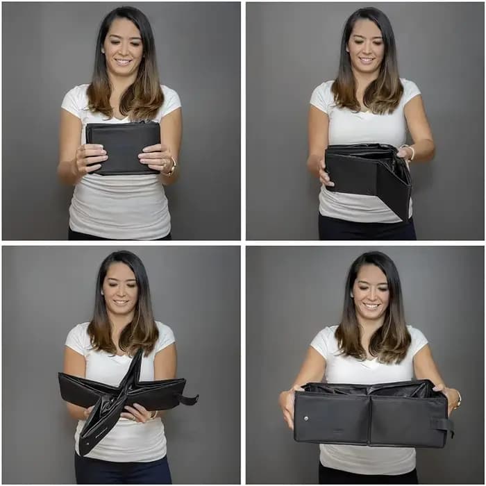 Bac à litière pliable portable pour chat avec couvercle et poignée