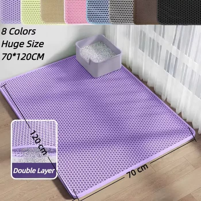 Tapis de litière pour chat violet