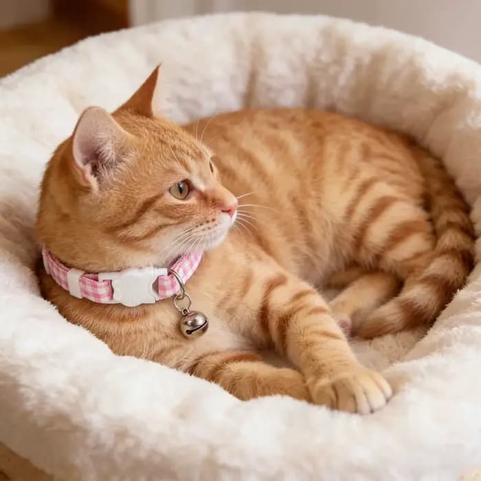 Collier élastique réglable pour chat avec clochette