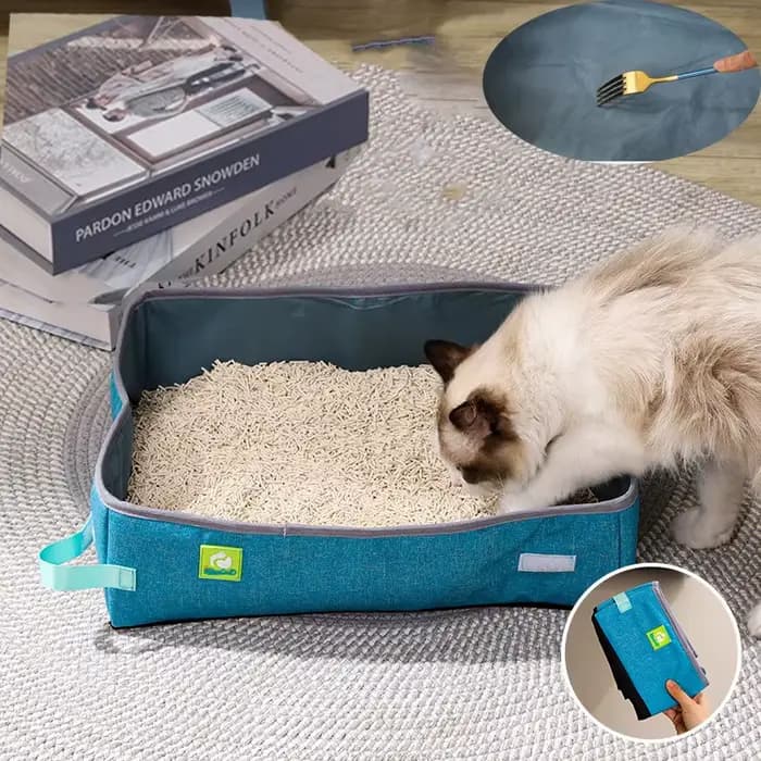 Bac à litière semi-fermé pour chat