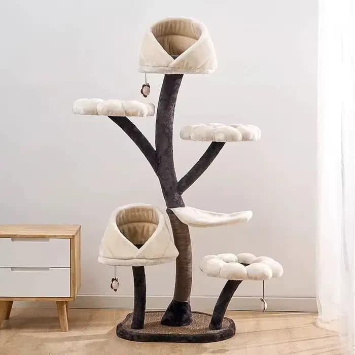Arbre à chat avec motif floral