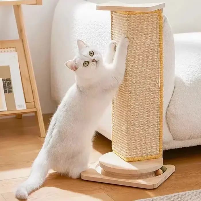 Tapis de grattage horizontal en sisal naturel pour chat