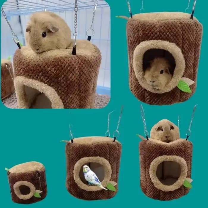 Lit suspendu chaud pour hamster en forme de souche d'arbre