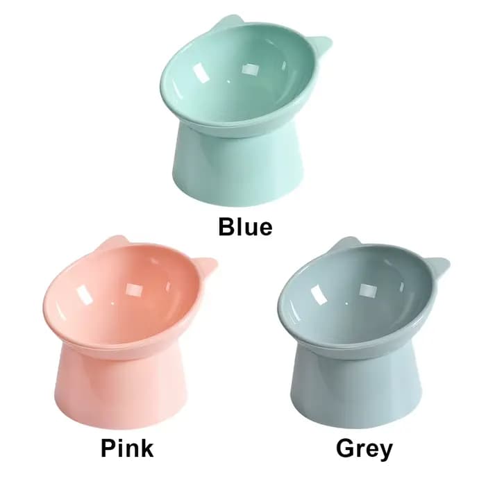 Bol incliné pour nourriture pour chat, bol surélevé pour chat, plat ergonomique pour nourriture pour chat, bol d'alimentation en plastique anti-vomissement, antidérapant pour chats et chiens