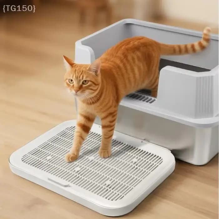 1 tapis filtrant pour litière pour chat à haute efficacité | Conception double couche avec fond Grippy et grande