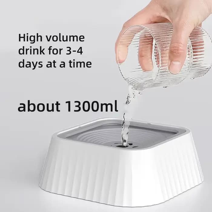 1 bol d'eau anti-déversement pour animaux de compagnie – Conçu pour les chats et les chiens avec base antidérapante et fonction flottante