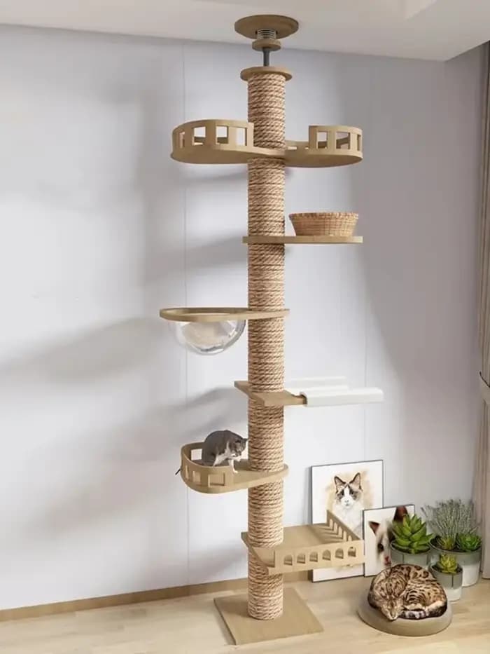 Maison d'arbre réglable pour chat
