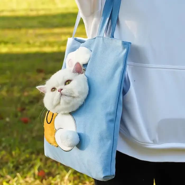 Sac à bandoulière en toile motif chat mignon