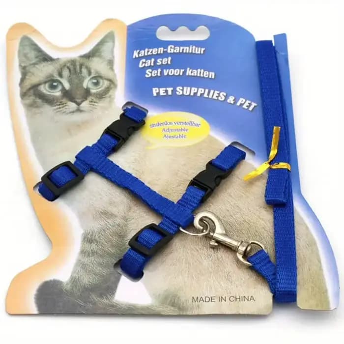 Collier de chat harnais laisse réglable en Nylon Traction pour animaux de compagnie