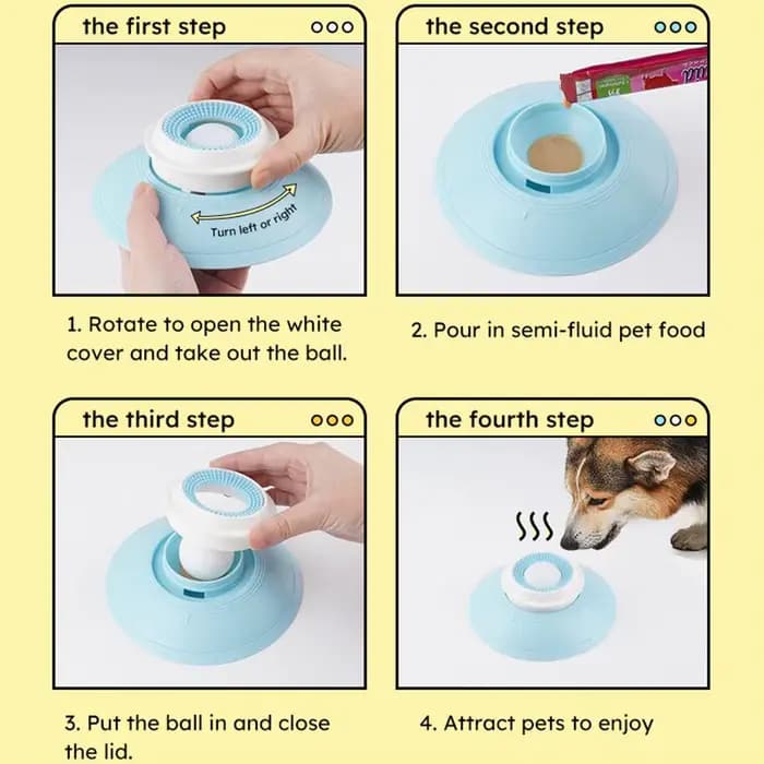 Jouets pour chiens et chats, pour aliments liquides, soulage l'anxiété, distributeur de boules à lécher pour chiens, jouets d'enrichissement de bol à lécher antidérapant