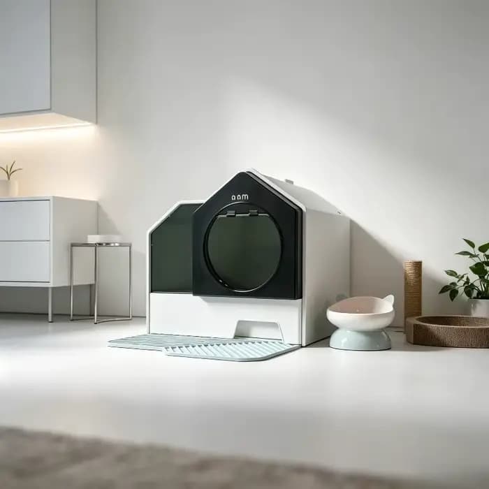 Bac à litière pour chat entièrement fermé surdimensionné, bac à litière anti-odeur de grande taille, armoire de rangement désodorisante extra-large pour chat.